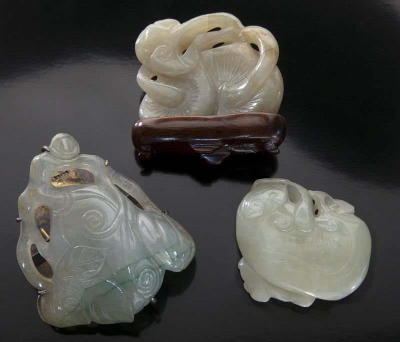3 Pcs. Chinese Qing carved jade