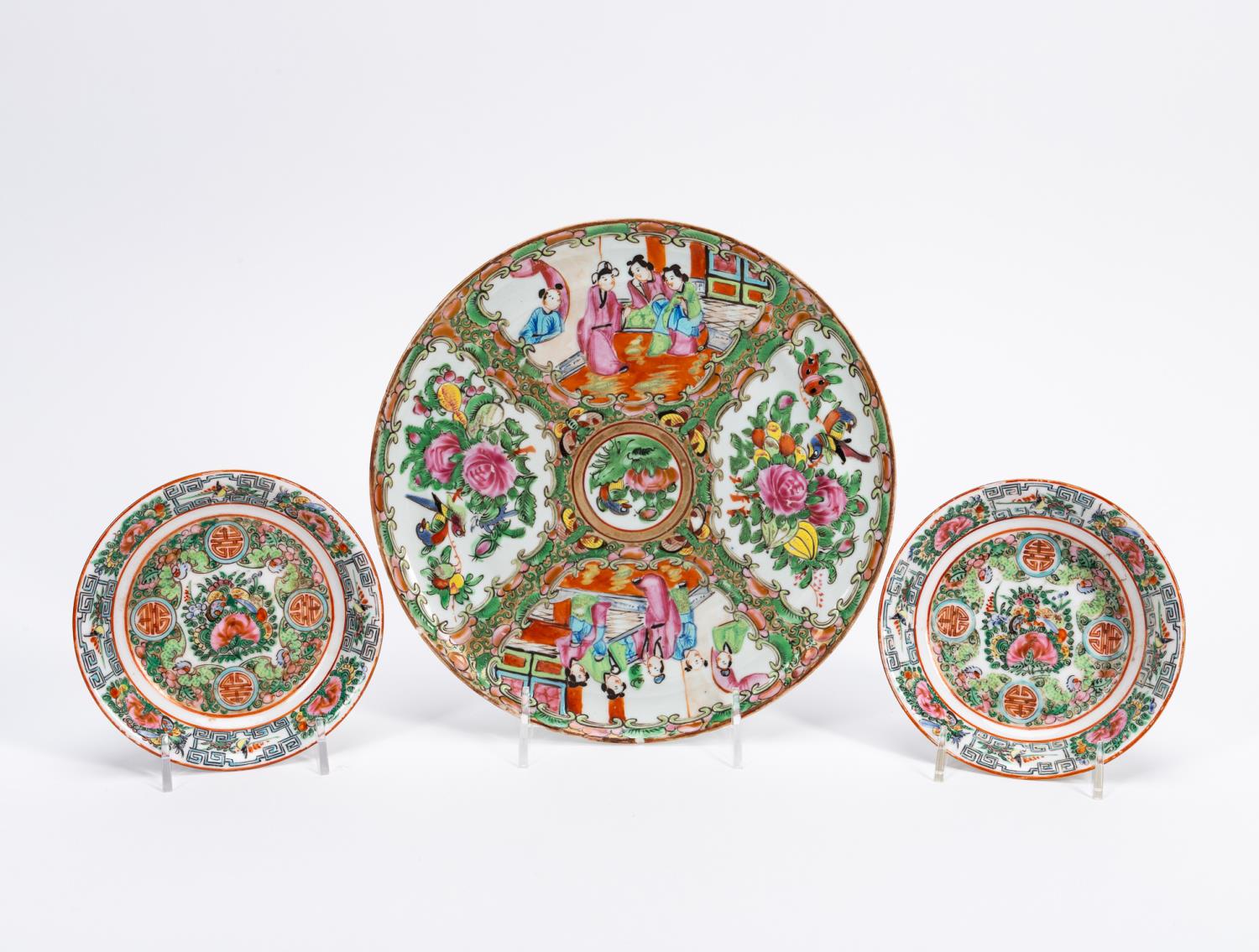3 PCS, CHINESE ROSE MEDALLION