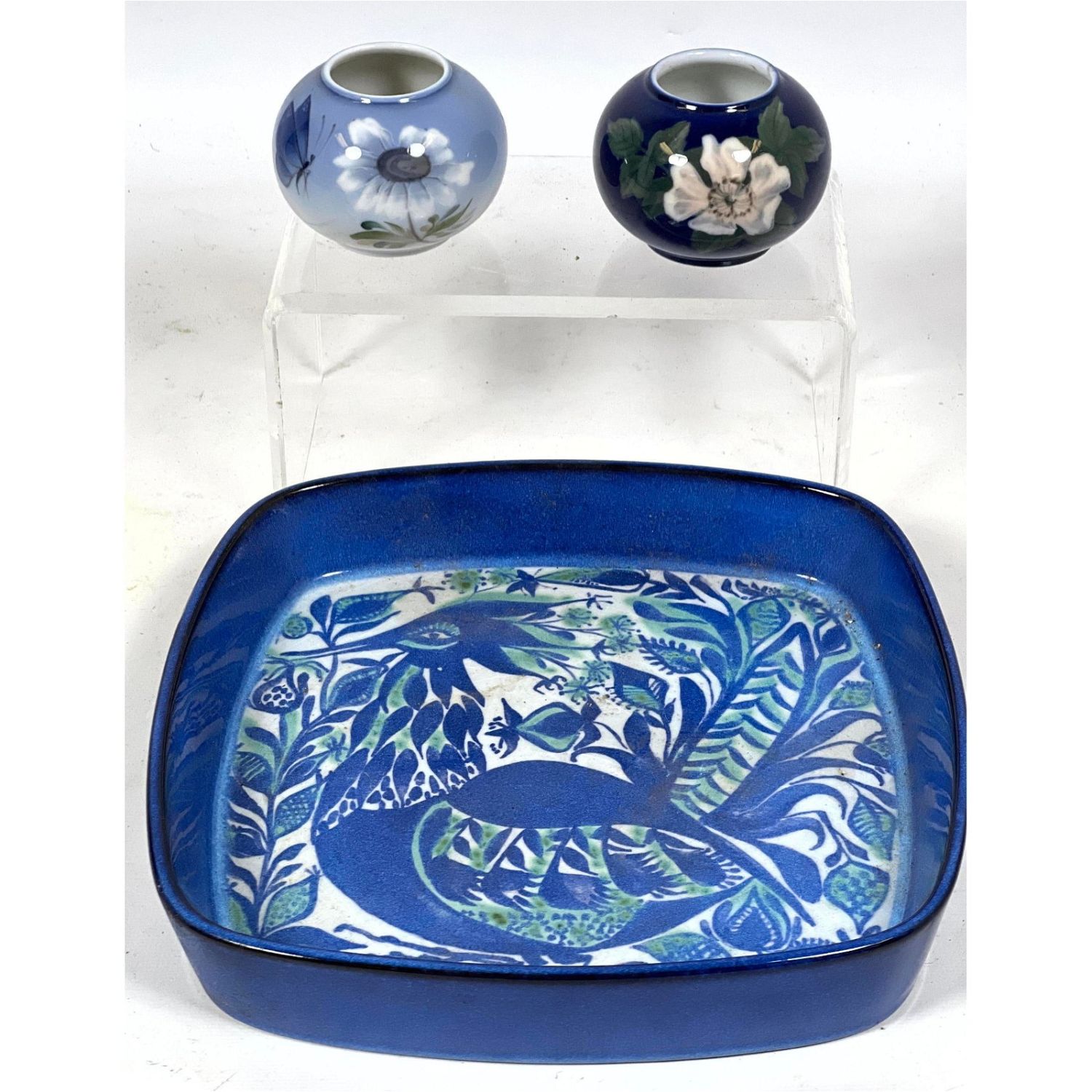 3 pcs Copenhagen Porcelain Objects.