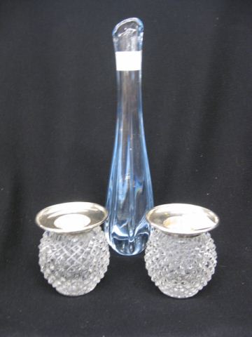 3 pcs. Crystal;sterling top