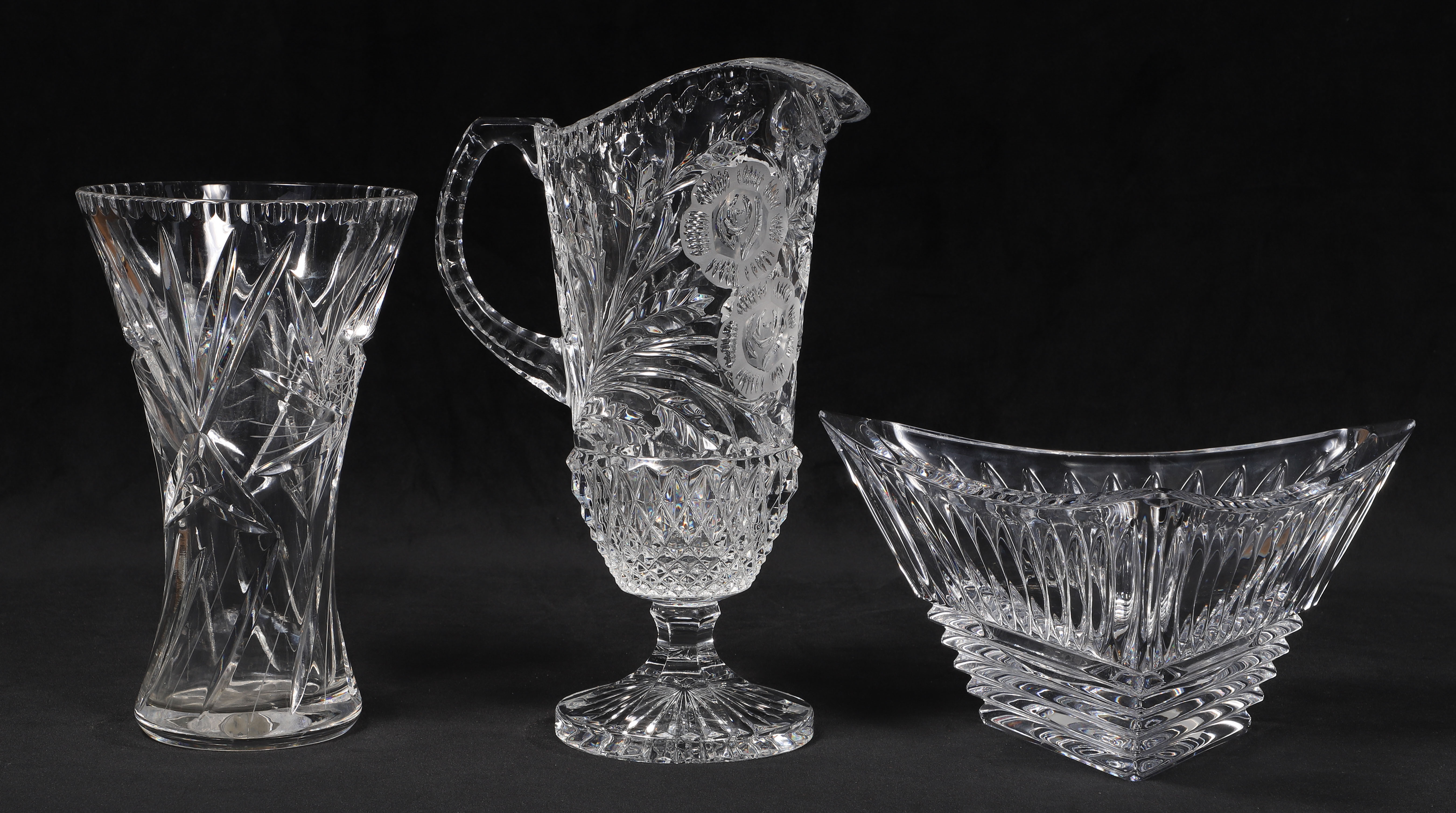 (3) Pcs cut crystal, c/o Mikasa