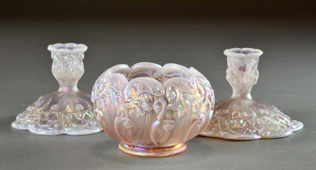 (3) Pcs. Fenton Art GlassIn pink
