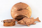 3 PCS FISH MOTIF COPPER COOKWA