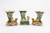 3 PCS, FRENCH OLD PARIS CORNUC