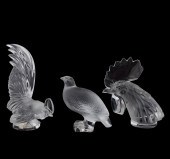 3 PCS, LALIQUE CRYSTAL ANIMALS
