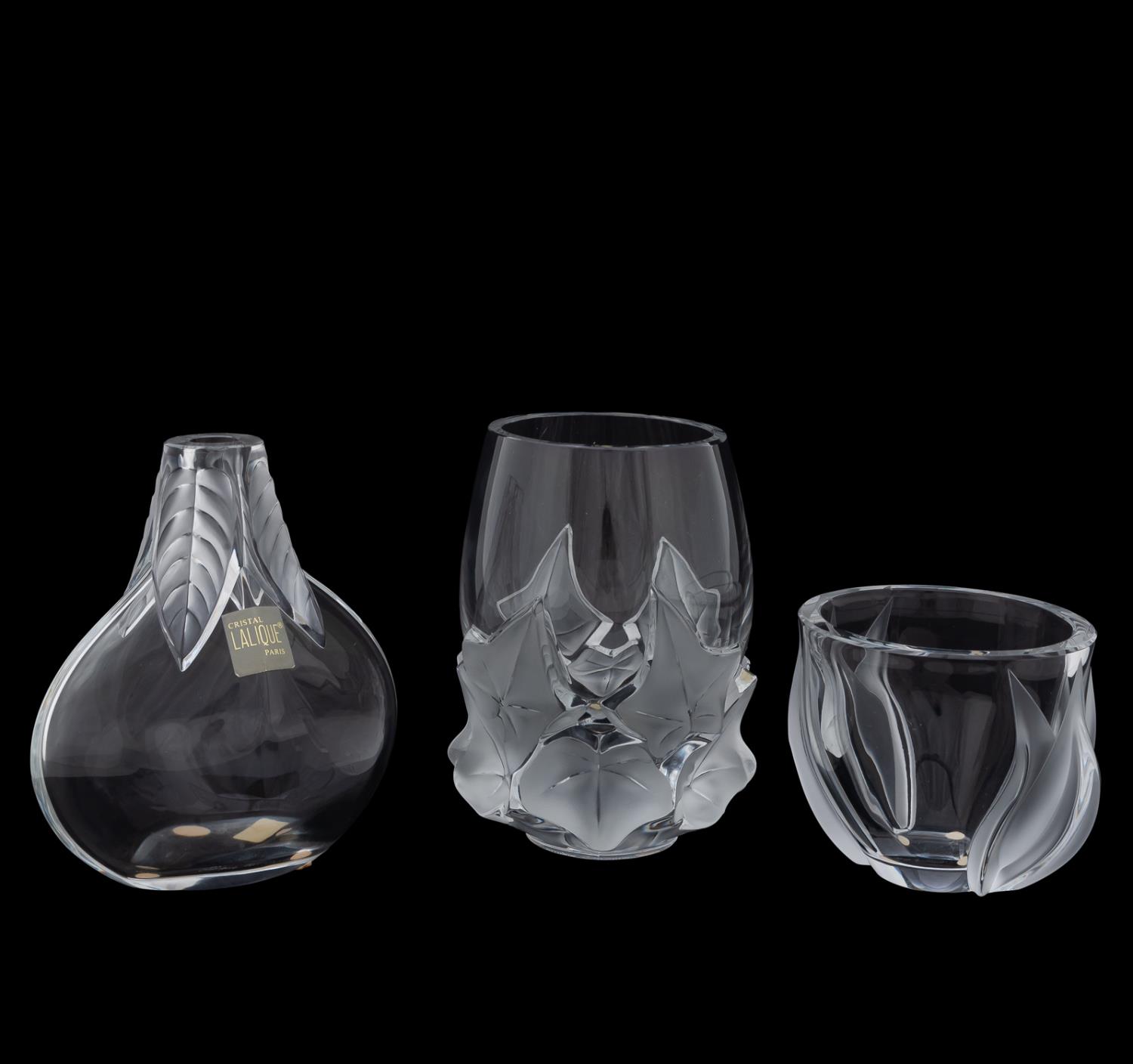 3 PCS, LALIQUE HEDERA, OSUMI & DEUX