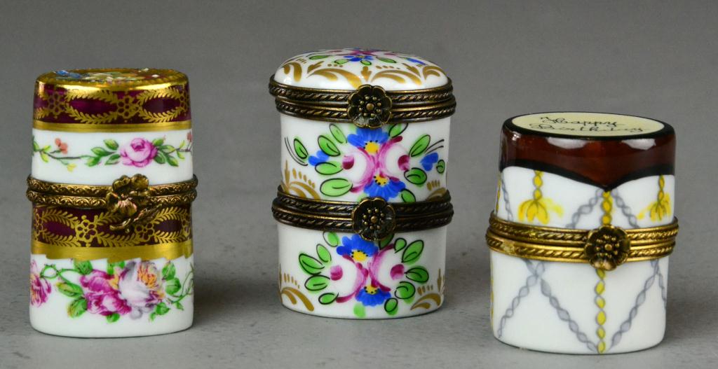 (3) Pcs. Limoge Pillboxes and