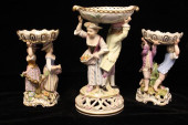 3 PCS, MEISSEN PORCELAIN COMPO