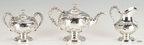 3 PCS. NEWELL HARDING COIN SILVER