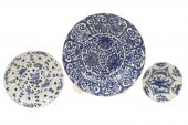3 PCS OF ANTIQUE BLUE AND WHIT