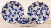 3 PCS. OF FLOW BLUE "STRAWBERR