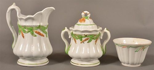 3 PCS. OF GREEN WHEAT PATTERN