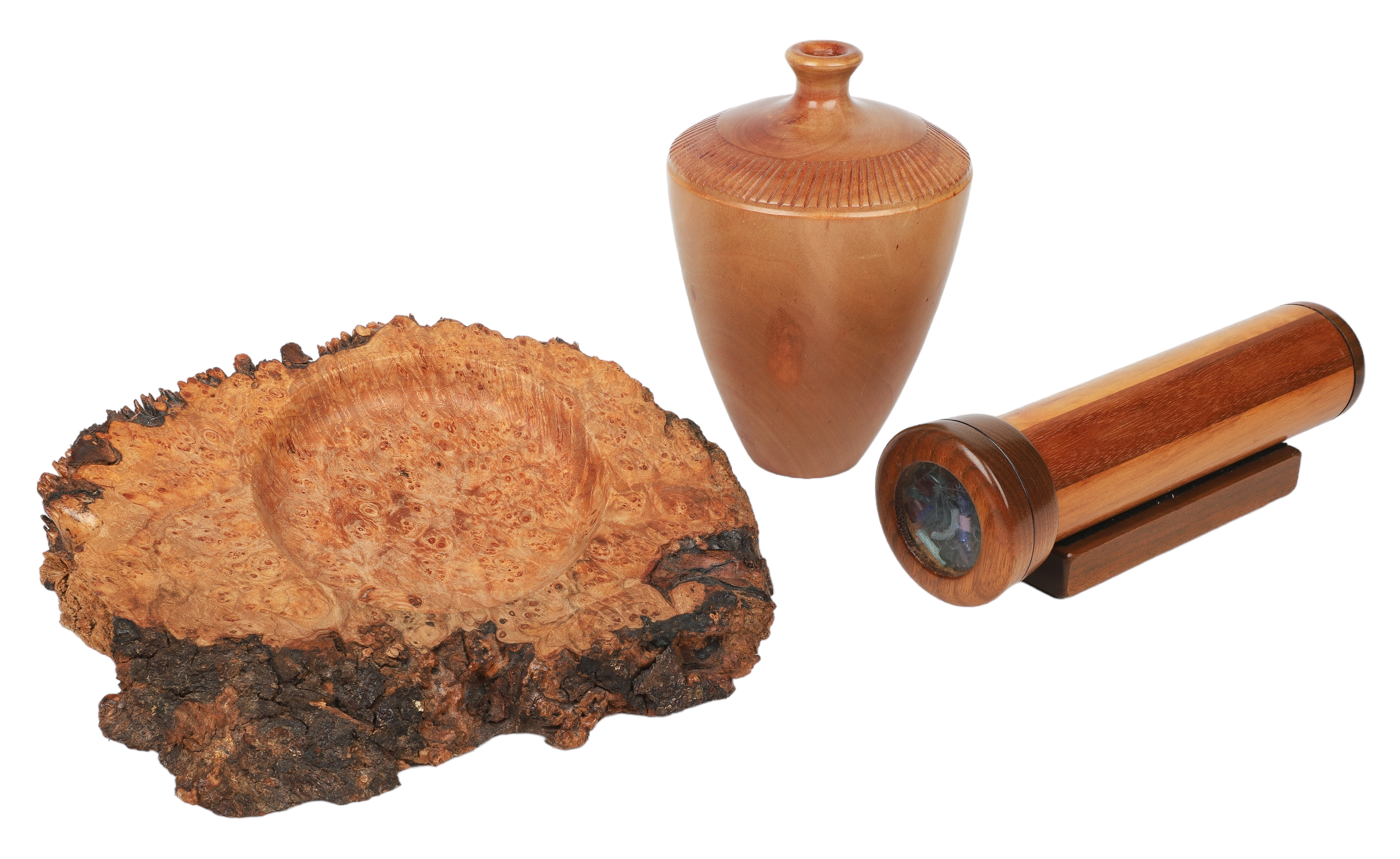 (3) Pcs of turned wood, c/o Bruce