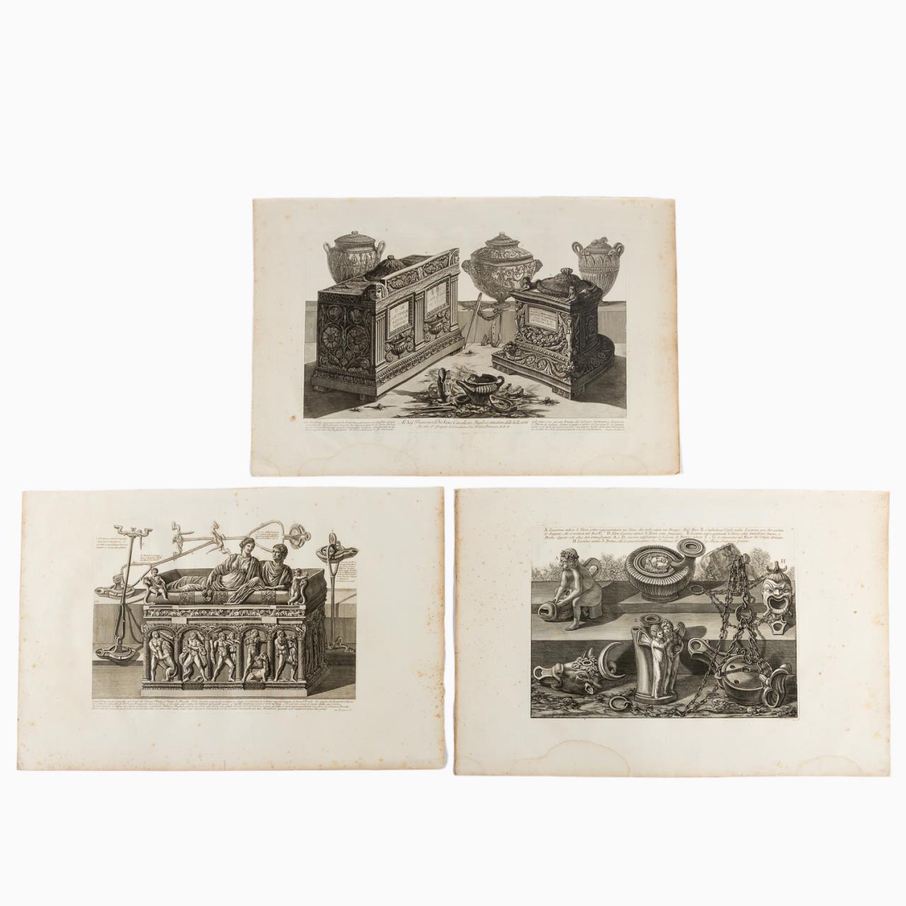 3 PCS PIRANESI ENGRAVINGS,