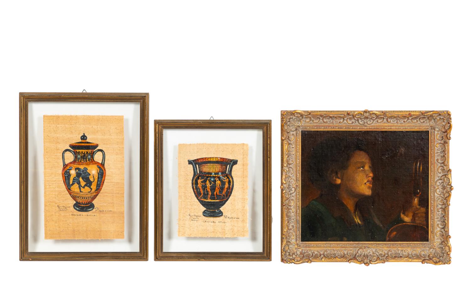 3 PCS, PORTRAIT OF MUSICIAN & GREEK