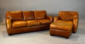 (3) Pcs. Robinson Leather Couc