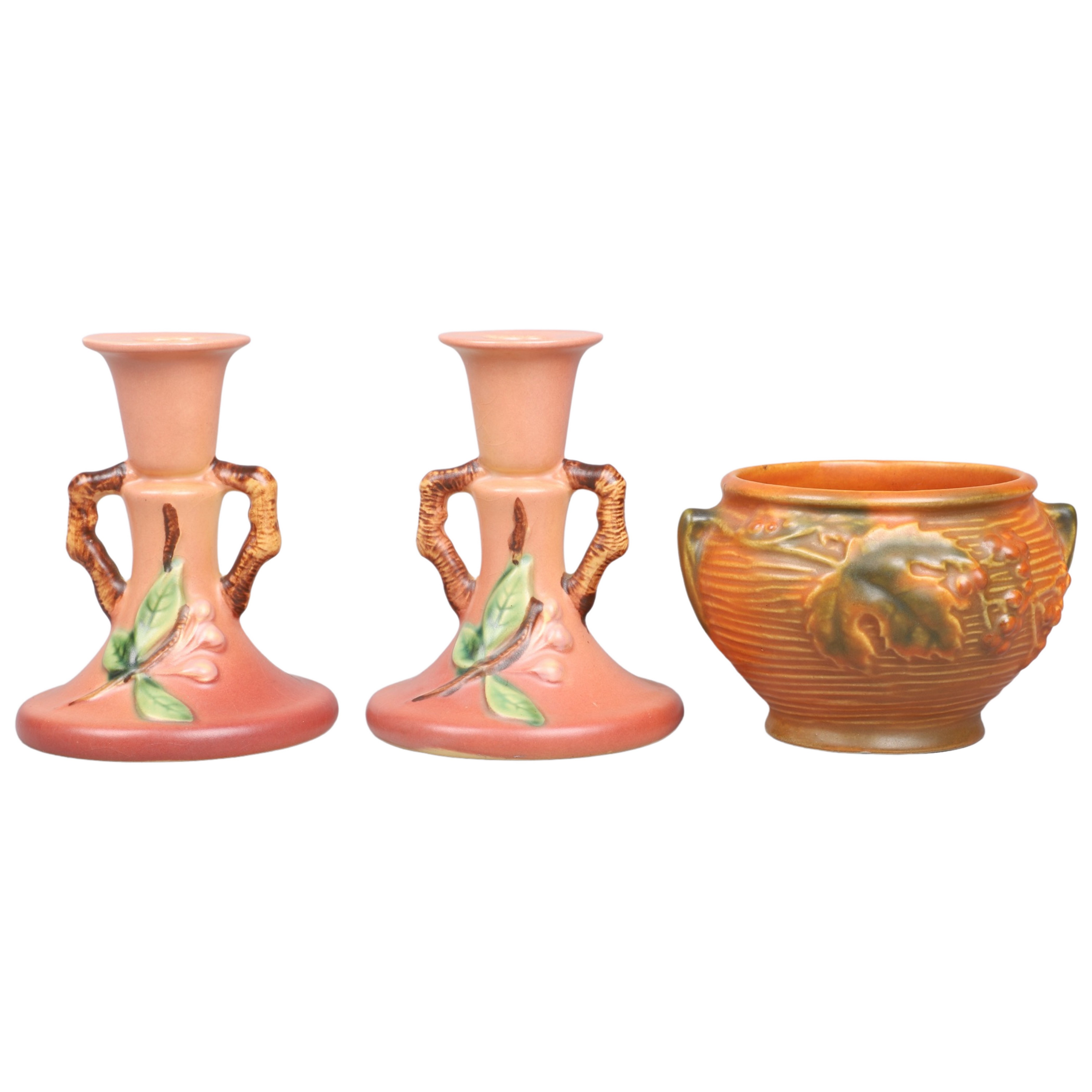 (3) Pcs Roseville pottery, c/o