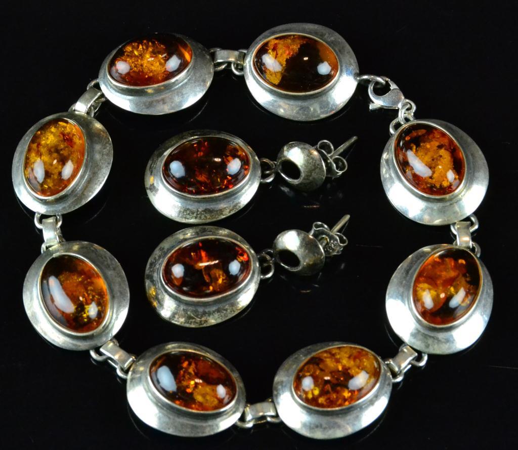 (3) Pcs. Sterling & Amber