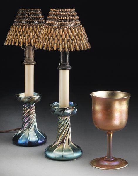 3 Pcs. Tiffany Favrile art glass