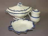 3 PEARLWARE BLUE SHELL EDGED S