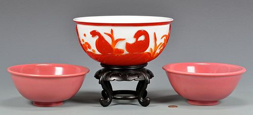 3 PEKING GLASS BOWLSLot of 3 Peking
