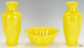 3 PEKING IMPERIAL YELLOW GLASS