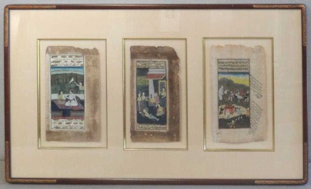 3 Persian Miniature Gouaches on