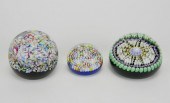 3 PERTHSHIRE ART GLASS PAPERWE