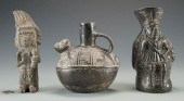3 PERUVIAN CHIMU BLACKWARE POT