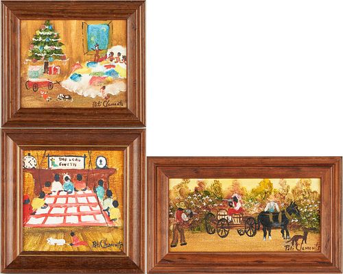 3 PETI CLEMENTS ACRYLIC FOLK ART