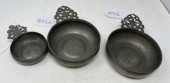 (3) PEWTER PORRINGER (2) PORRI