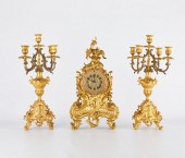 3 PIECE ANSONIA GILT BRONZE GA