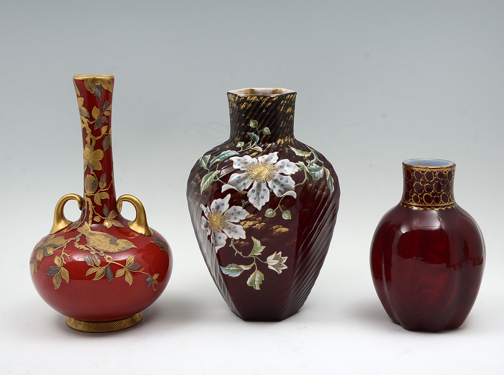 3 PIECE ART GLASS PITCHER