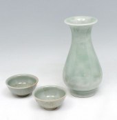 3 PIECE CHINESE CELADON VASE A