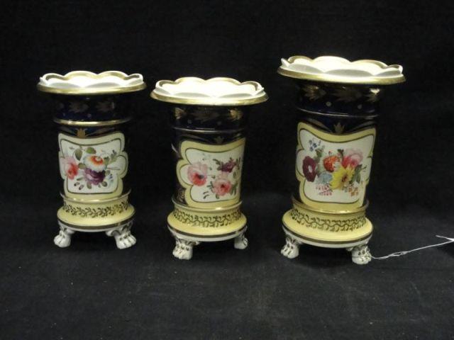 3 Piece English Porcelain Garniture