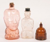3 piece figural bottles; Linco