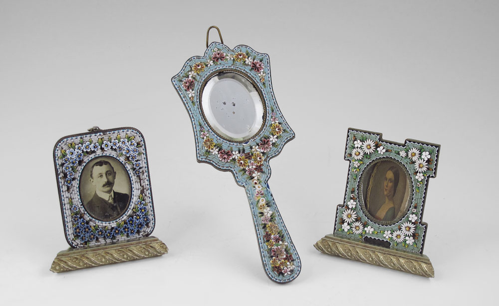 3 PIECE ITALIAN MOSAIC FRAMES AND
