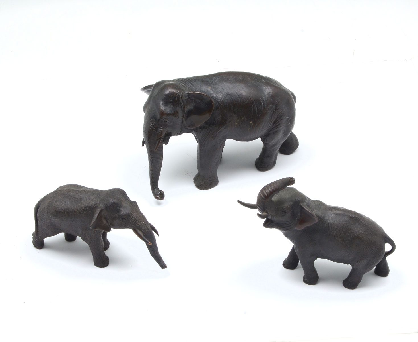 3 PIECE JAPANESE BRONZE ELEPHANT
