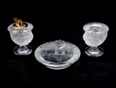 3 PIECE LALIQUE CRYSTAL TETE D