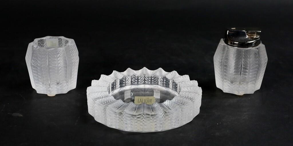 3 PIECE LALIQUE FRANCE JAMAIQUE