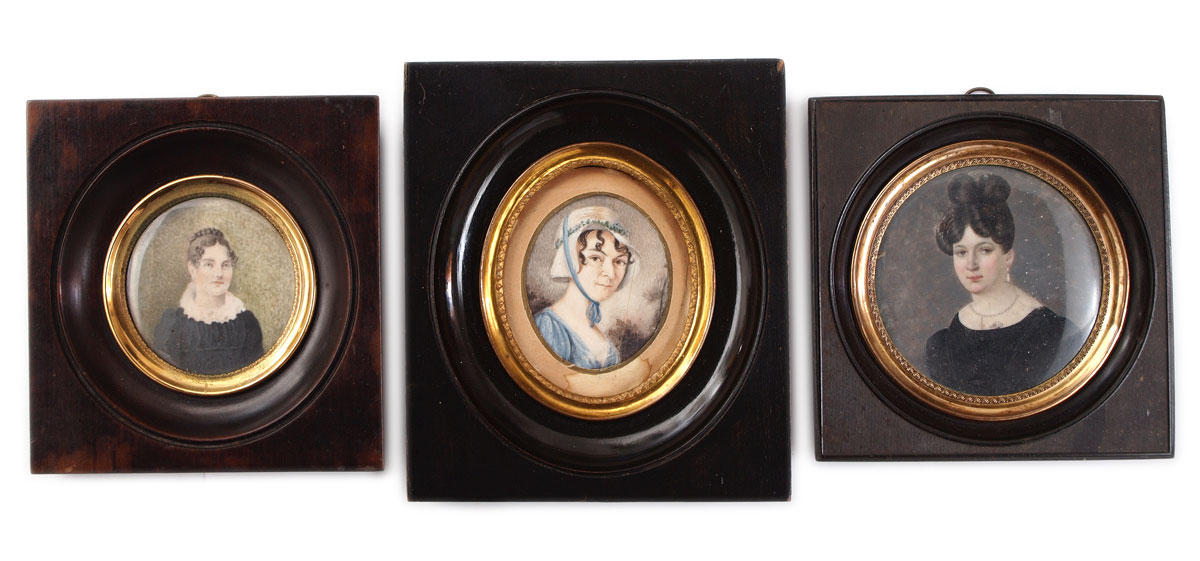3 PIECE LOT MINIATURE PORTRAIT