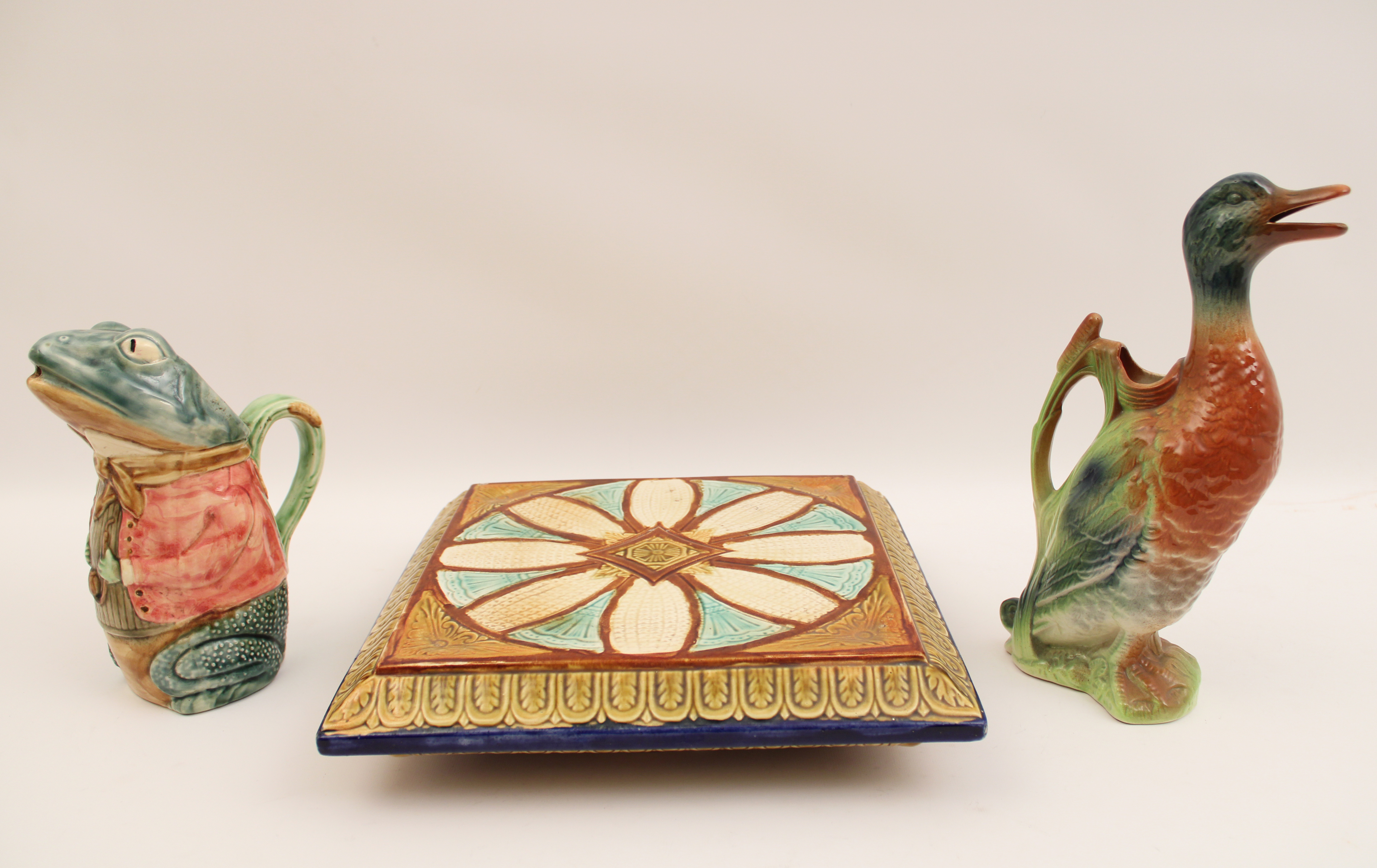 3 PIECE LOT OF FRENCH MAJOLICA 3