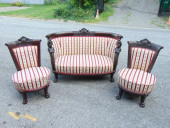 3 PIECE MAHOGANY PARLOR SET, L