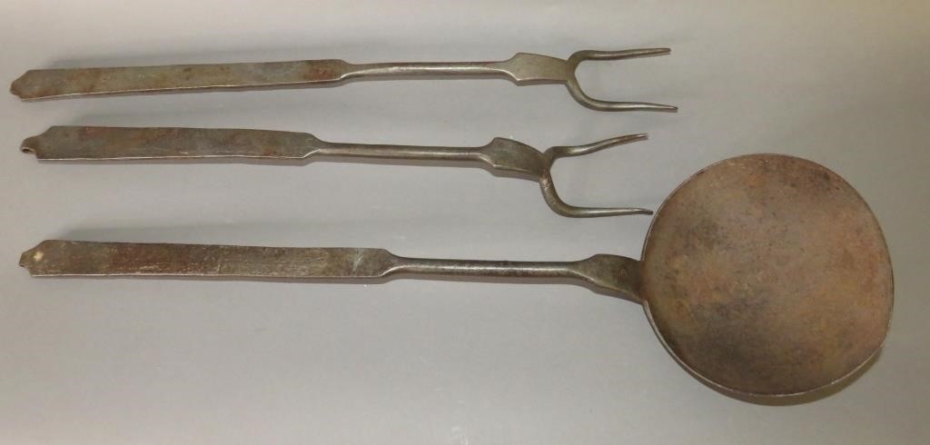 3 PIECE MATCHED SET OF WROUGHT IRON