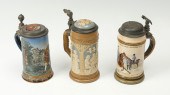 3 PIECE METTLACH FIGURAL STEIN