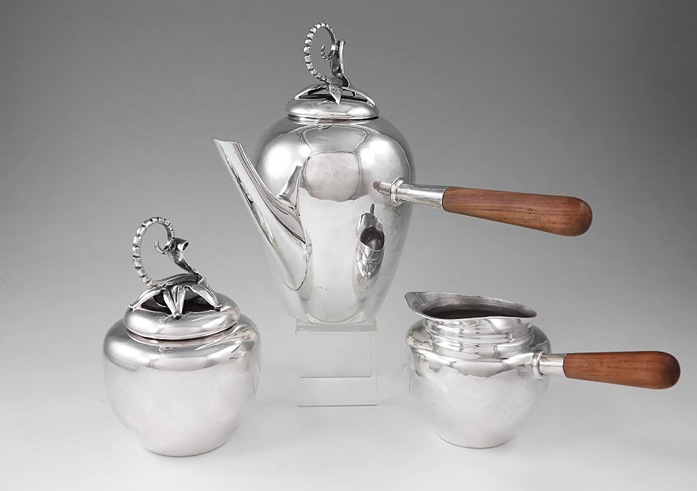 3 PIECE MEXICAN STERLING TEA SET:
