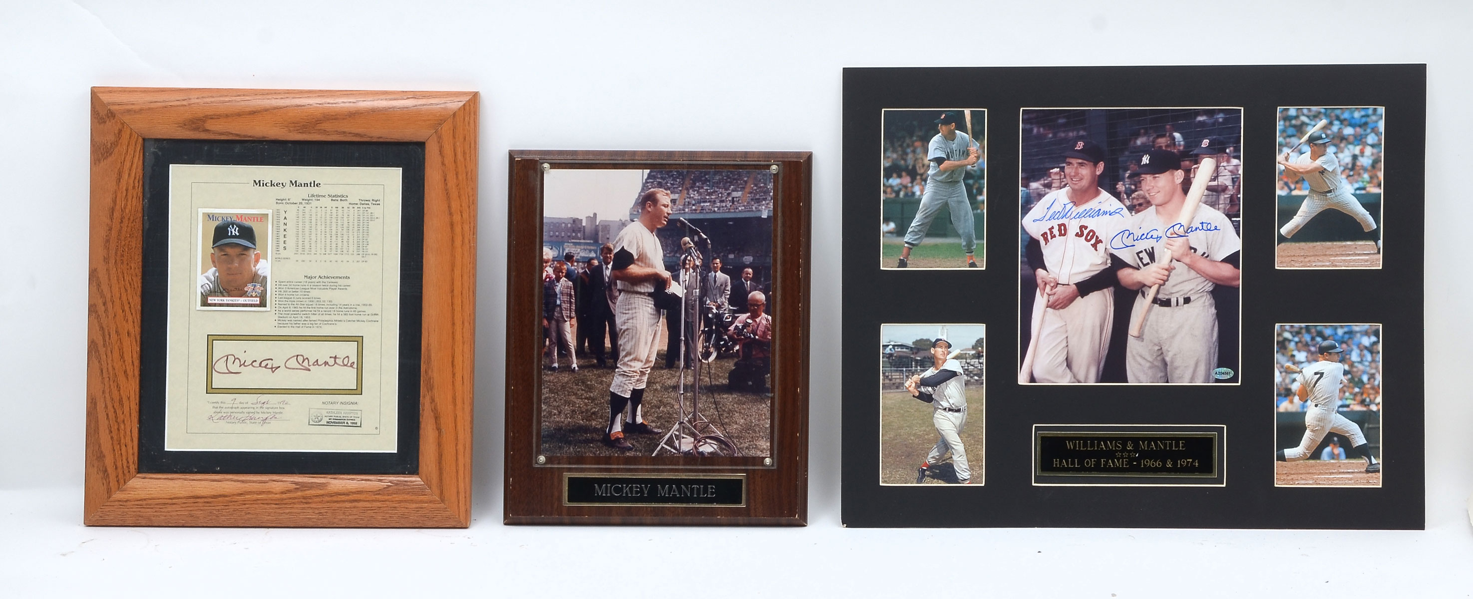 3 PIECE MICKEY MANTLE LOT: