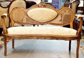 3 PIECE OAK AND WICKER PARLOR