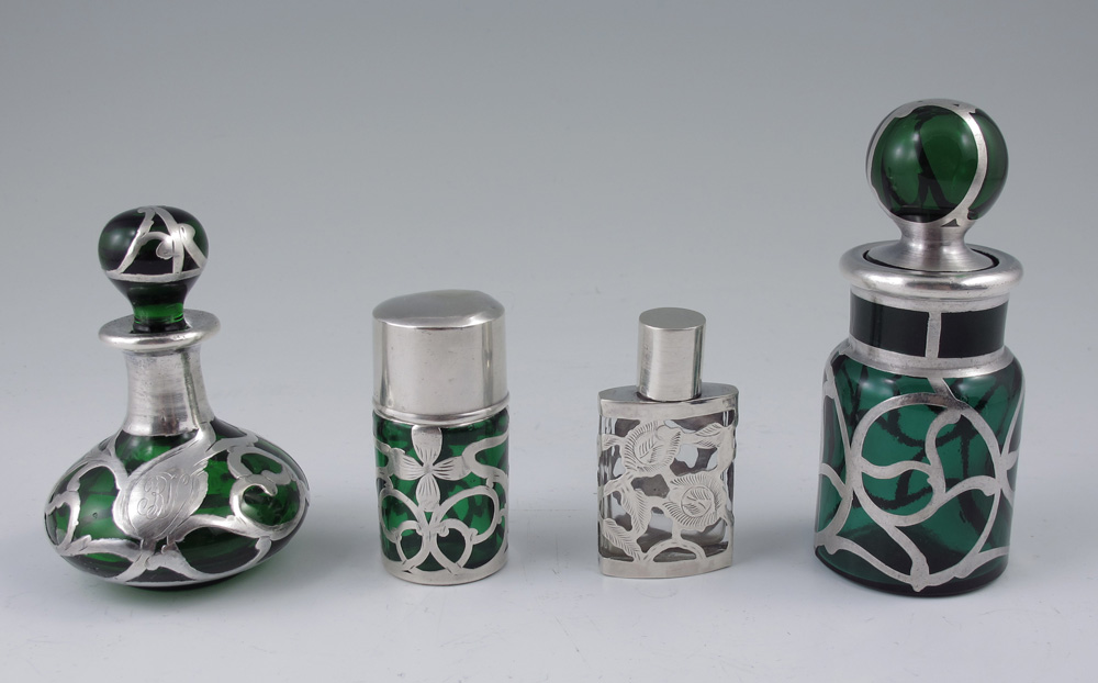 3 PIECE SILVER OVERLAY PERFUME