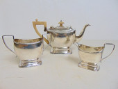 3 PIECE SILVER TEA SET, HALMAR